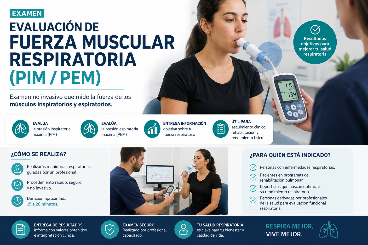 Examen de Fuerza Muscular Respiratoria (PIM/PEM)