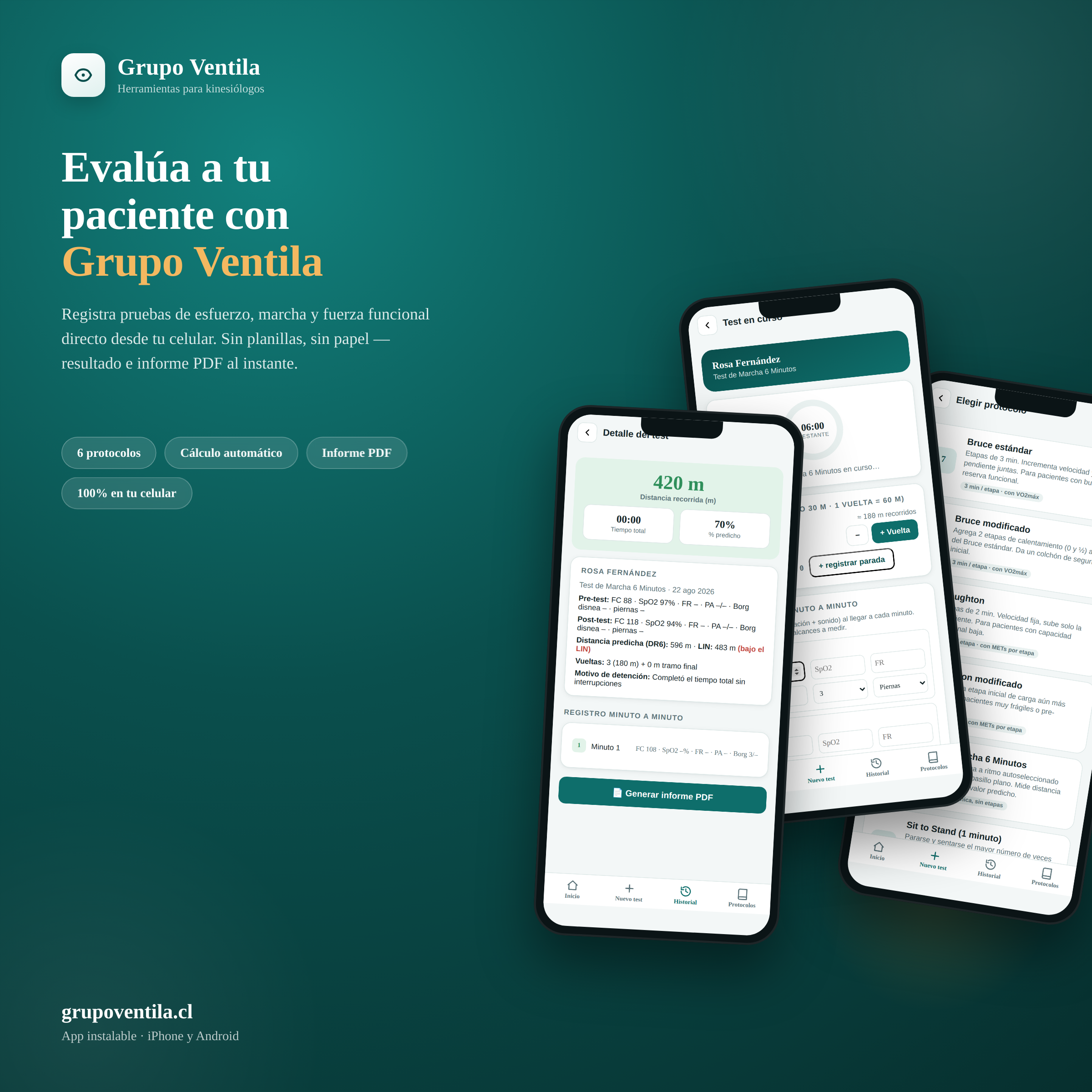 Evalúa+ Grupo Ventila — App de Evaluación Funcional para Kinesiólogos